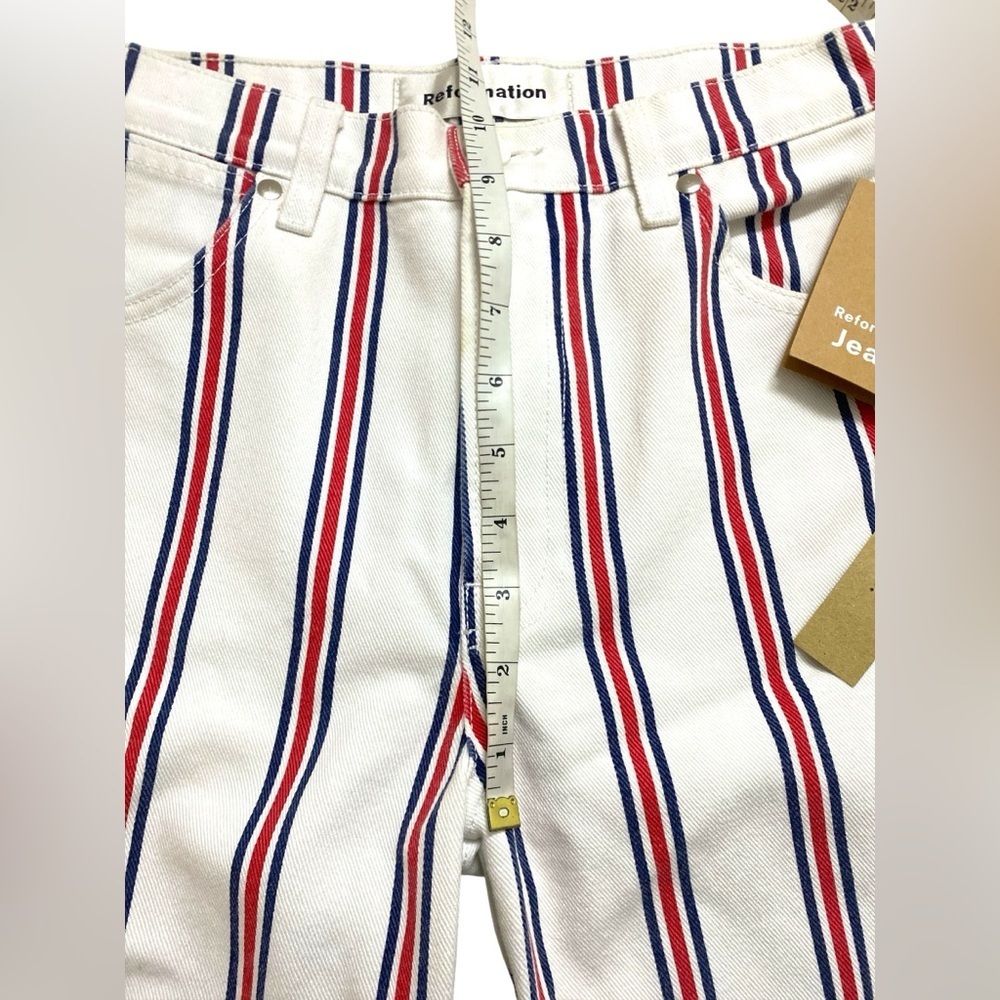 🆕Reformation - The Roper Mid Rise Striped Ankle Jean - Picture 14 of 16